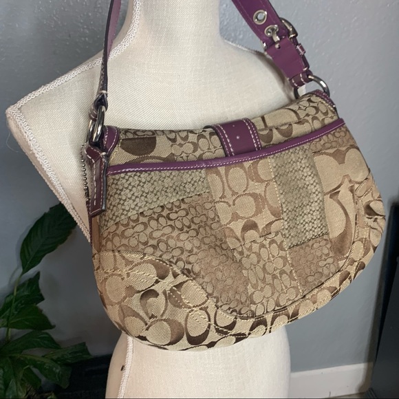COACH purple patchwork shoulder bag - Picture 9 of 12